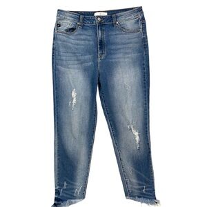Kancan distressed bottom jeans